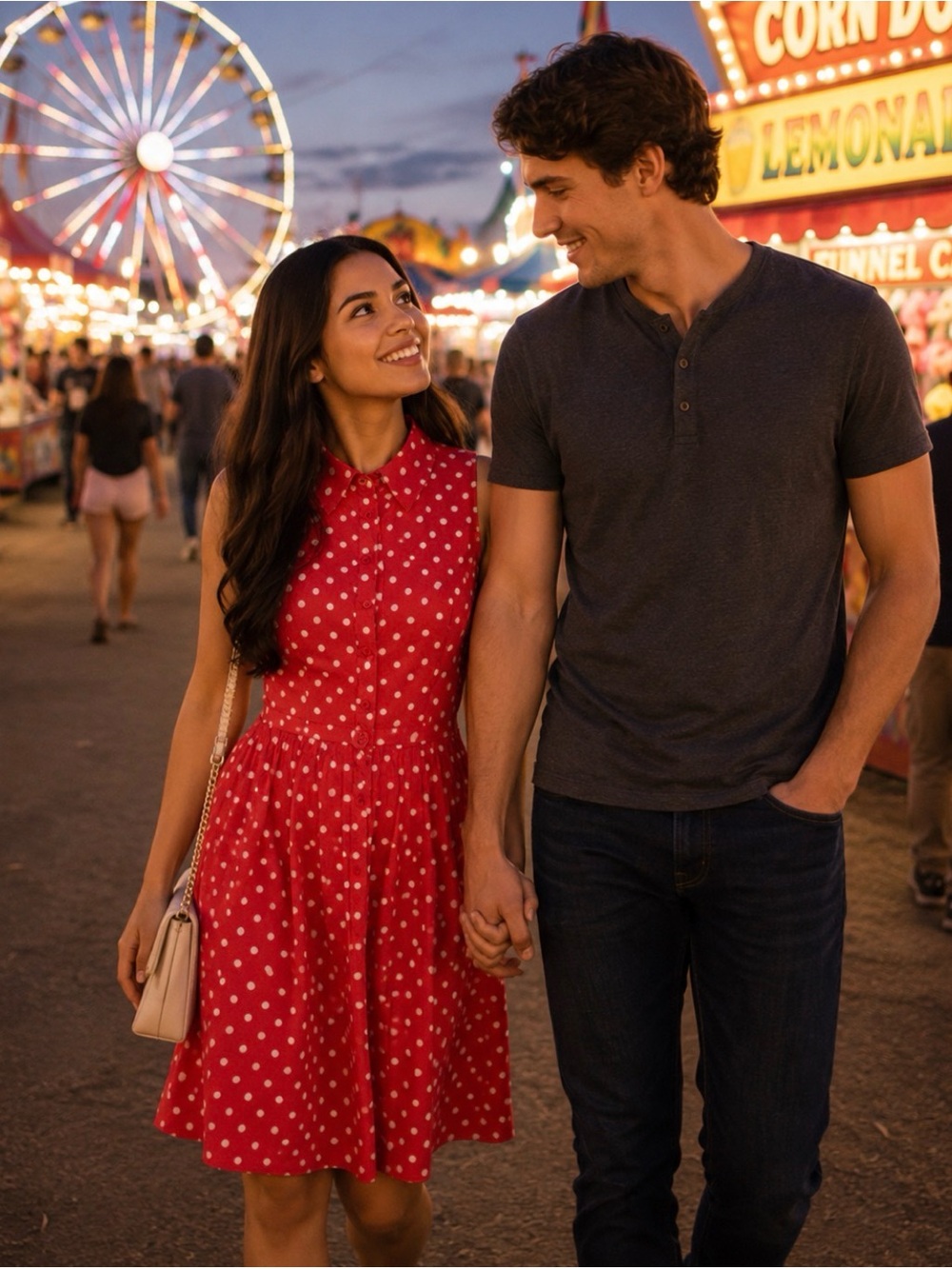 Forever 21 Red Polka Dot midi flare | Size S | Retro Pin-Up Style (#1295)